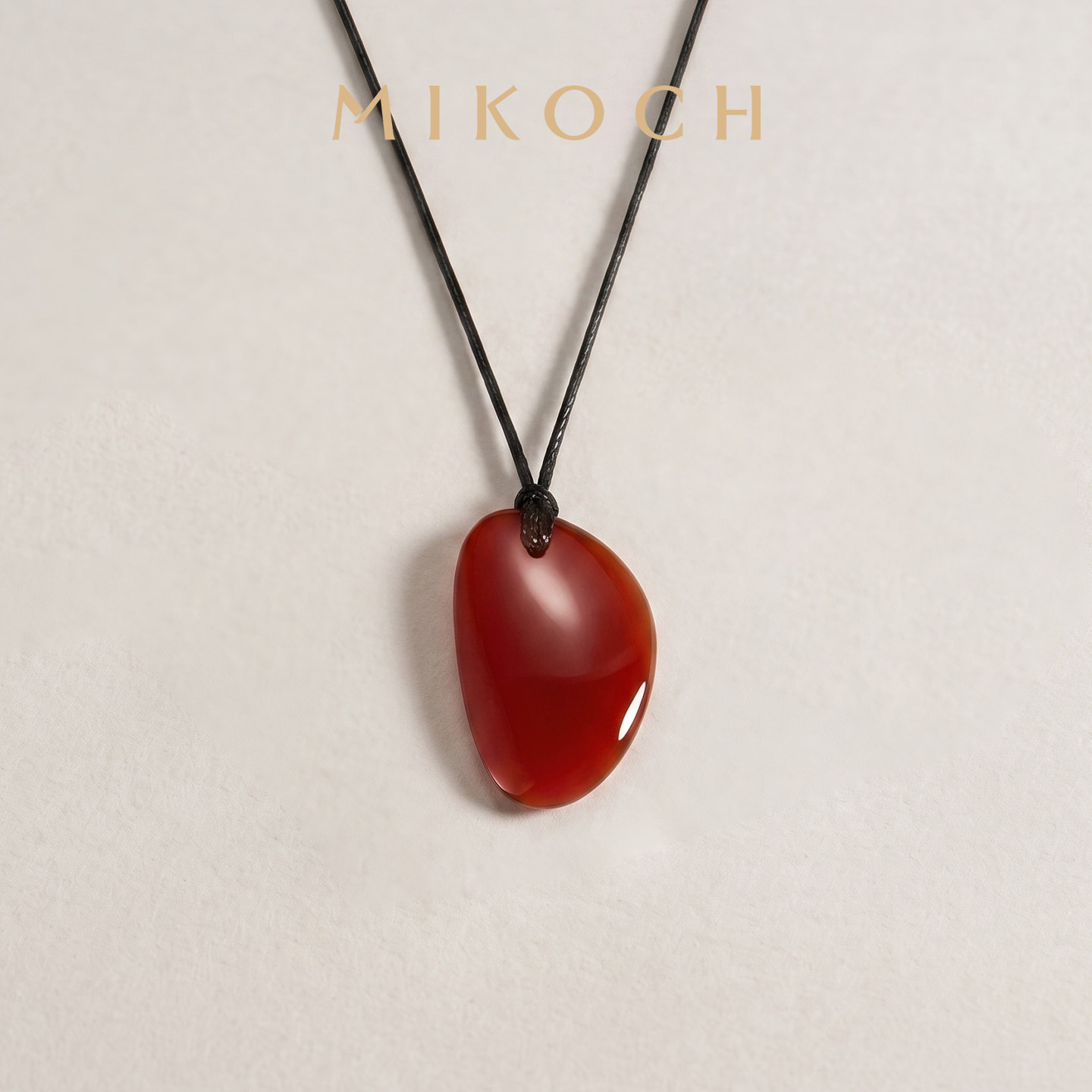 MIKOCH知秋925银红玛瑙项链长款红色毛衣链高级小众设计吊坠配饰