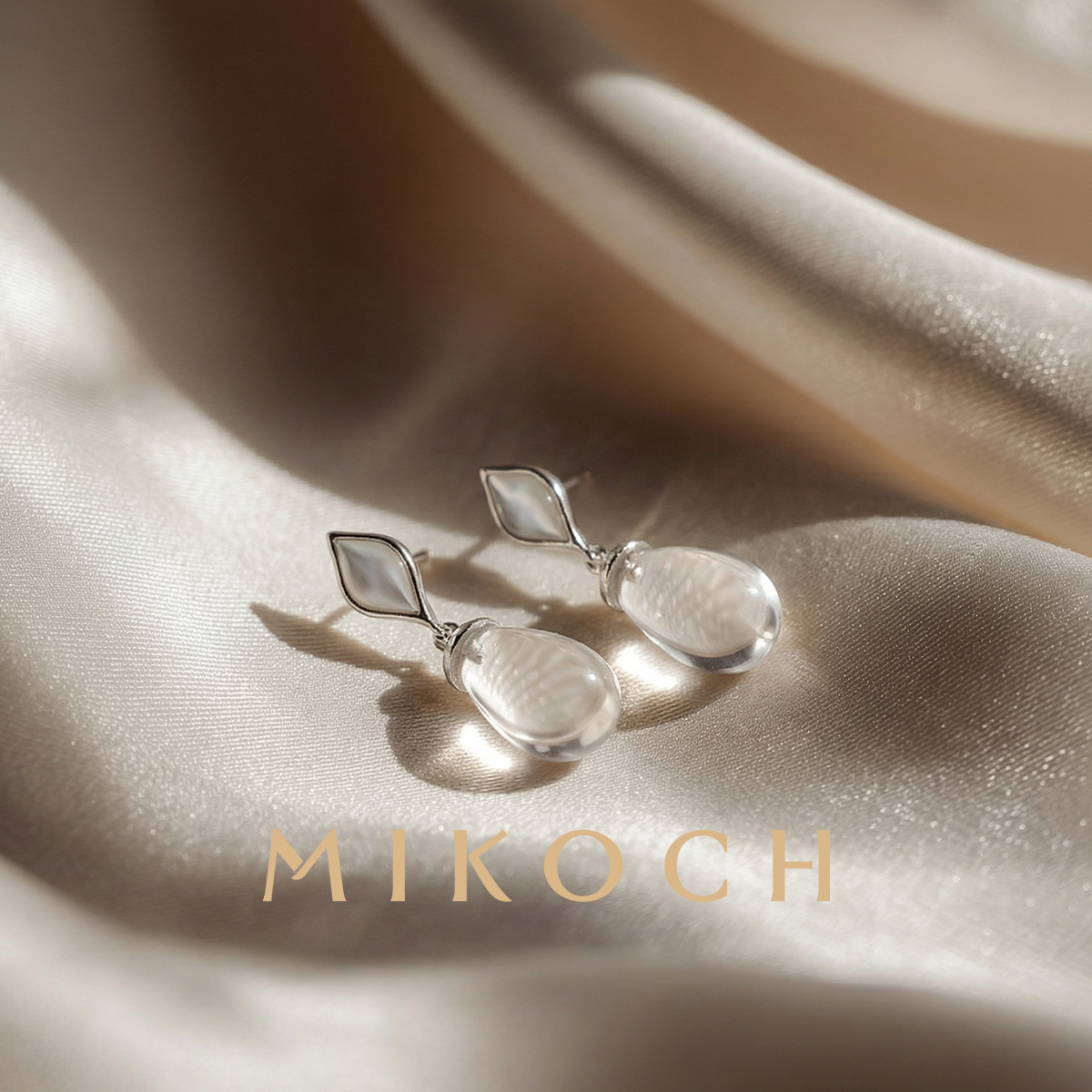 MIKOCH晨露白水晶耳环2025新款超好看独特气质高级感小众轻奢耳钉,饰品/流行首饰/时尚饰品新,银饰耳饰,淘宝优惠券,粉丝福利购,淘宝优惠卷