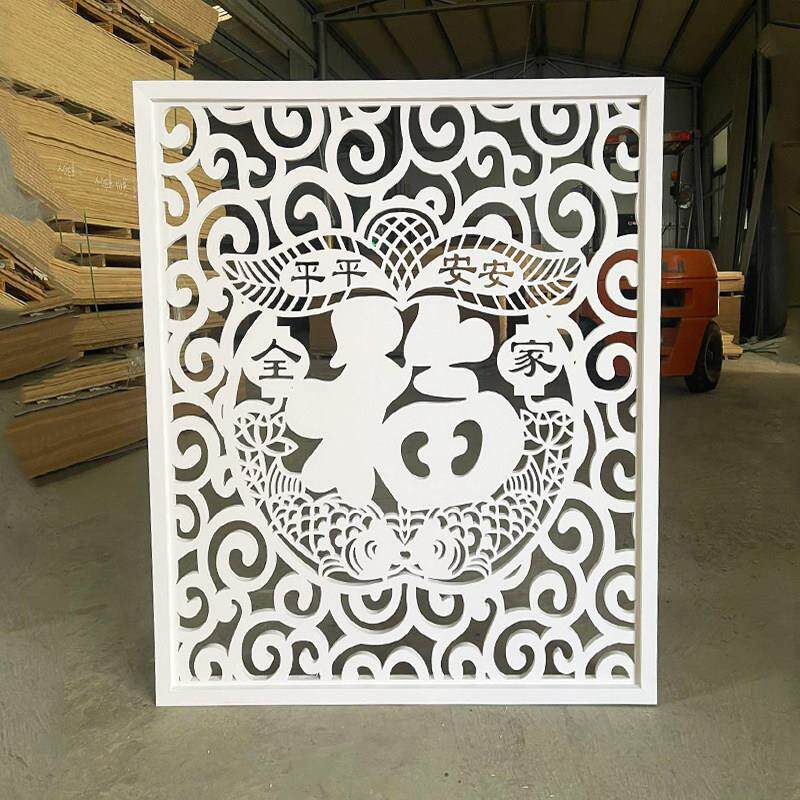 镂空雕花板屏风隔断过道花格悬吊式天花板PVC格栅背景墙装饰板新