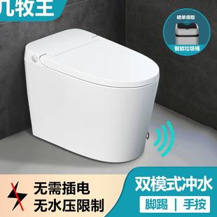 无水箱脚踢式 非智能家用马桶小户型无水压限制虹吸式 普通坐便器