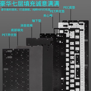 Wooting60HE 专用客制化消音七件套 键盘降噪减震优化配件套装