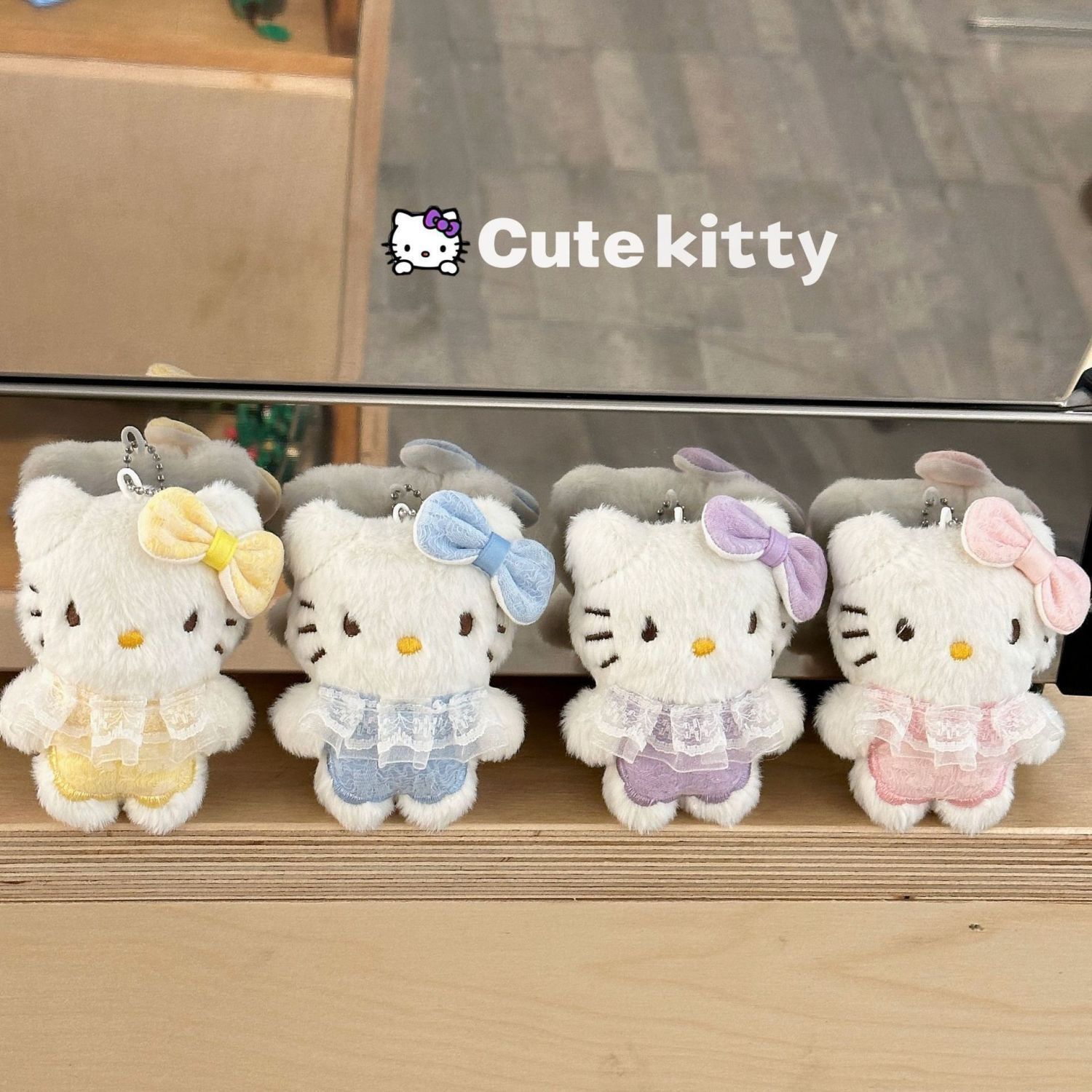 学生包包玩偶可爱穿裙子kitty猫挂件毛Kitty猫毛绒少女心卡通挂件