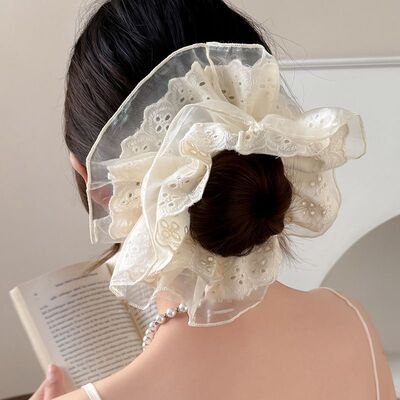蕾丝双层大肠发圈女气质扎头发女