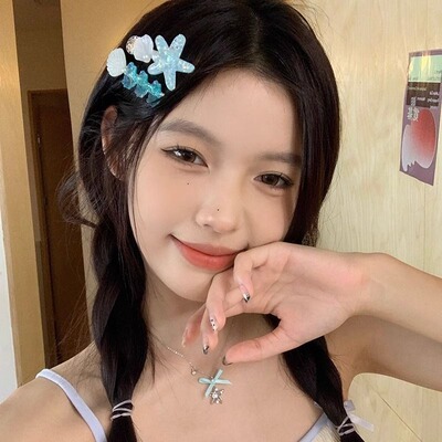 甜美海洋公主贝壳海星发夹美少女
