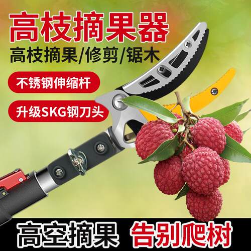 摘果神器采摘柿子杨梅荔枝高枝剪伸缩杆高空摘水果剪刀加长修枝剪