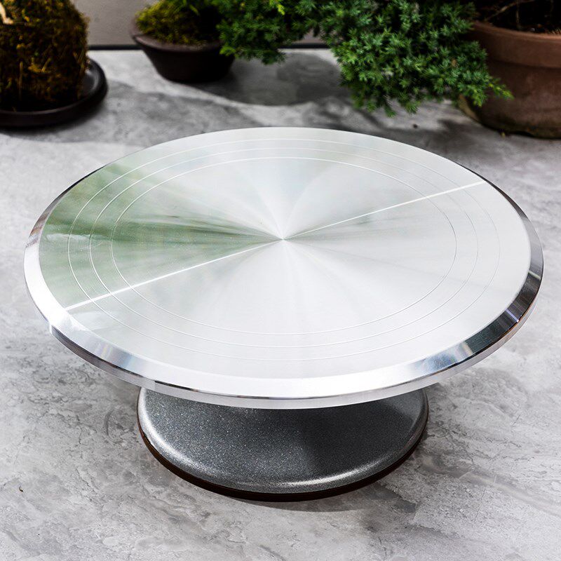 工业级铝合金打包转盘旋转底座双轴承手动转盘陶艺盆景展示工作台