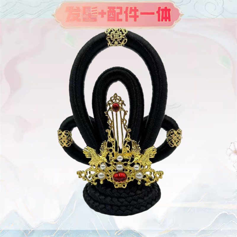 古风仙女飞天发髻敦煌舞蹈演出假发头饰古装造型发包配饰汉服发饰