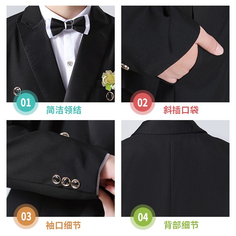 男童胖版大码西装儿童加肥加大西服外套大童主持人钢琴演出服礼服