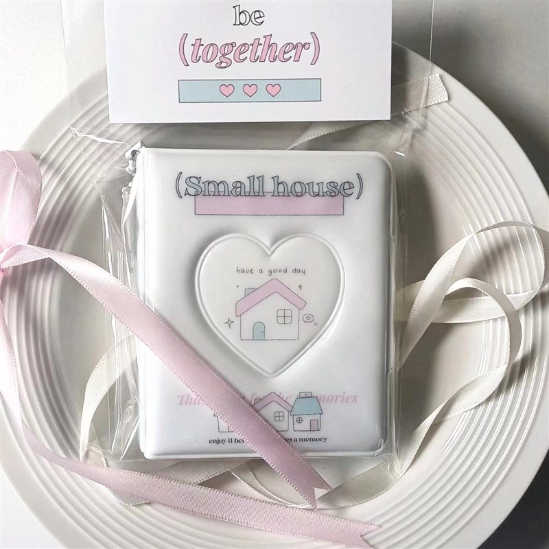 爱心粉色无属性卡册一宫格镂空活页卡包爱豆拍立得3寸小卡收纳册