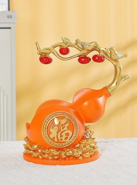 葫芦酒架电视柜玄关酒柜家居接吻鱼梅花鹿摆件装饰乔迁工艺品礼物