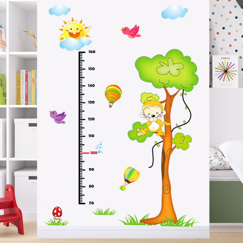 壁纸身高升高贴测量墙纸儿童身高尺可记录宝宝小孩子量身高的墙贴