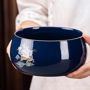 9V7T茶洗缸大号特大水盂功夫笔洗茶具盆配件大全陶瓷器家用品