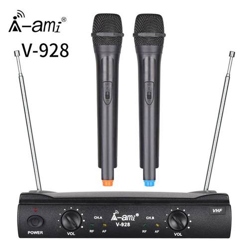 AMI一拖二无线麦克风话筒塑料家庭KVT演出喜庆小型舞台