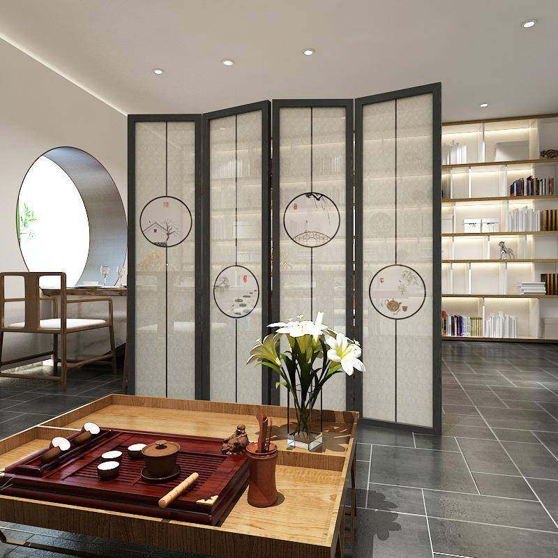 新中式屏风隔断客厅可移动入户简约现代折叠遮挡茶室装饰山水折屏,模玩/动漫/周边/娃圈三坑/桌游,模型制作工具/辅料耗材,淘宝优惠券,粉丝福利购,淘宝优惠卷