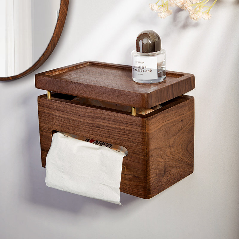 卫生间纸巾盒厕所卷纸盒抽纸壁挂免打孔卫生纸厕纸实木防水置物架,家庭/个人清洁工具,卷纸器/纸巾架,淘宝优惠券,粉丝福利购,淘宝优惠卷