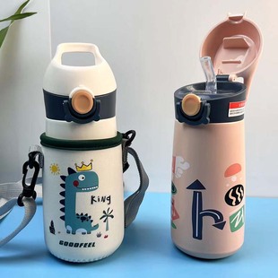 316儿童保温杯吸管幼儿园男女小学生上学专用便携水壶宝宝水杯子