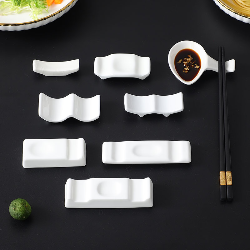 纯白商用陶瓷筷子托筷架