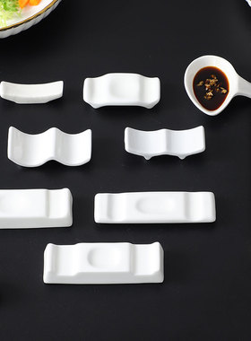 陶瓷筷子托筷架酒店专用筷架筷托家用商用纯白筷子架托勺子托两用