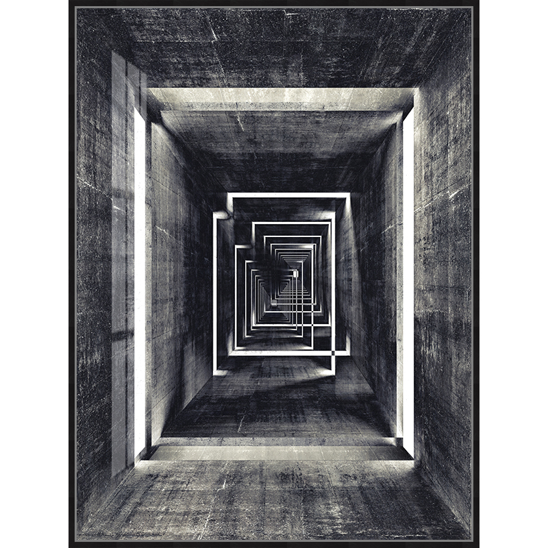 现代建筑工业风装饰画光线几何抽象摄影图案壁画黑白时尚艺术挂画图片