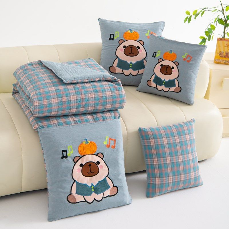 A类纯棉口袋式抱枕被子两用全棉水洗棉汽车靠枕折叠空调被夏凉被,居家布艺,抱枕被,淘宝优惠券,粉丝福利购,淘宝优惠卷