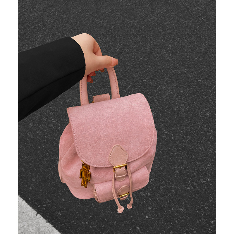 双肩包女生2024新款时尚设计感小E众迷你小型轻便粉色可爱逛街背