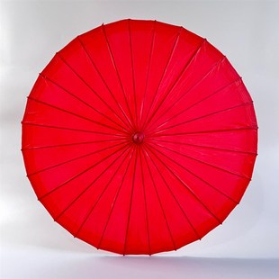 纯红色婚礼油纸伞传统手工制作防雨防晒经久耐用桐油伞古典装饰伞