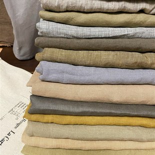 土卡其灰色深灰浅灰土黄t色系汉麻布头面料亚麻布头布料苎麻