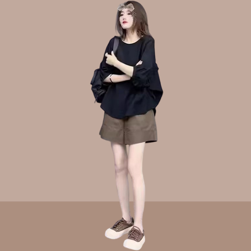 胖mm遮肚藏肉套装大码胖mm夏装套装搭配一整套时尚女2V025新款夏