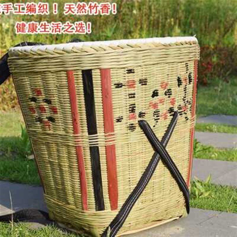 竹编手工背篓收纳筐竹子塑料背筐买菜采摘舞蹈道具采茶摄影背篼