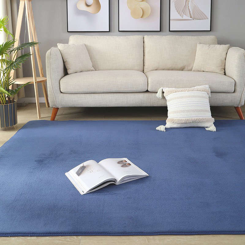 纯色短绒地毯客厅全铺茶几毯卧室床边毯儿童爬行垫高级感绿色垫子