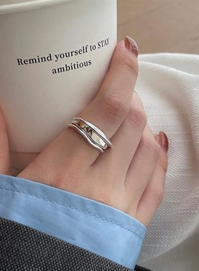 几何图案戒指女2025新款爆款高级感简约开口指环ins小众设计感