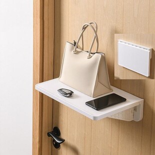 挂墙面床边桌上可折叠床头柜放手机插座置物板下方悬空洗衣机架子