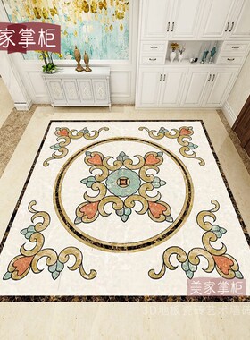 新款中式拼花地砖定做别墅进门入户玄关客厅造型釉O面瓷砖800x800