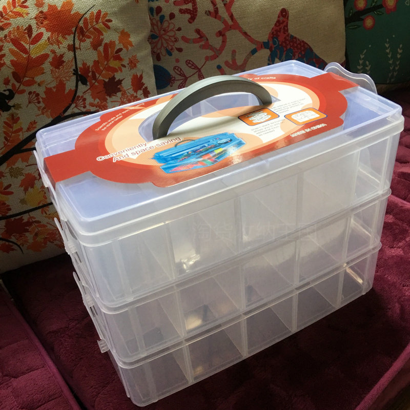 塑料透明收纳盒手提玩具车卡片首饰化妆格拼图积木颗粒储物整理箱,收纳整理,收纳箱,淘宝优惠券,粉丝福利购,淘宝优惠卷
