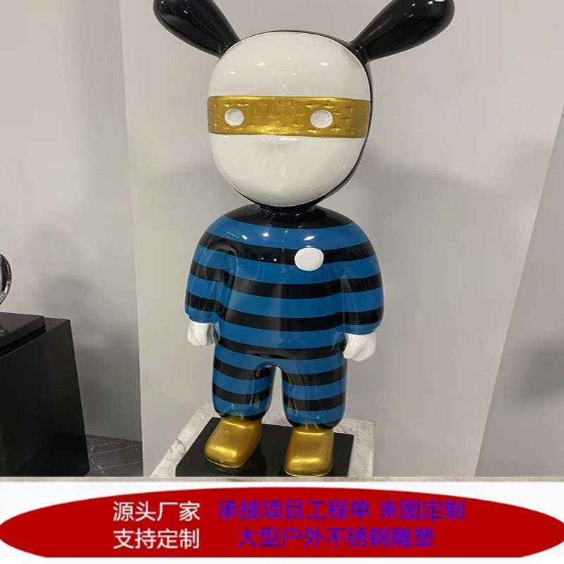 大型不锈钢雕塑卡通人物抽象镜面城市户外园林艺术景观摆件