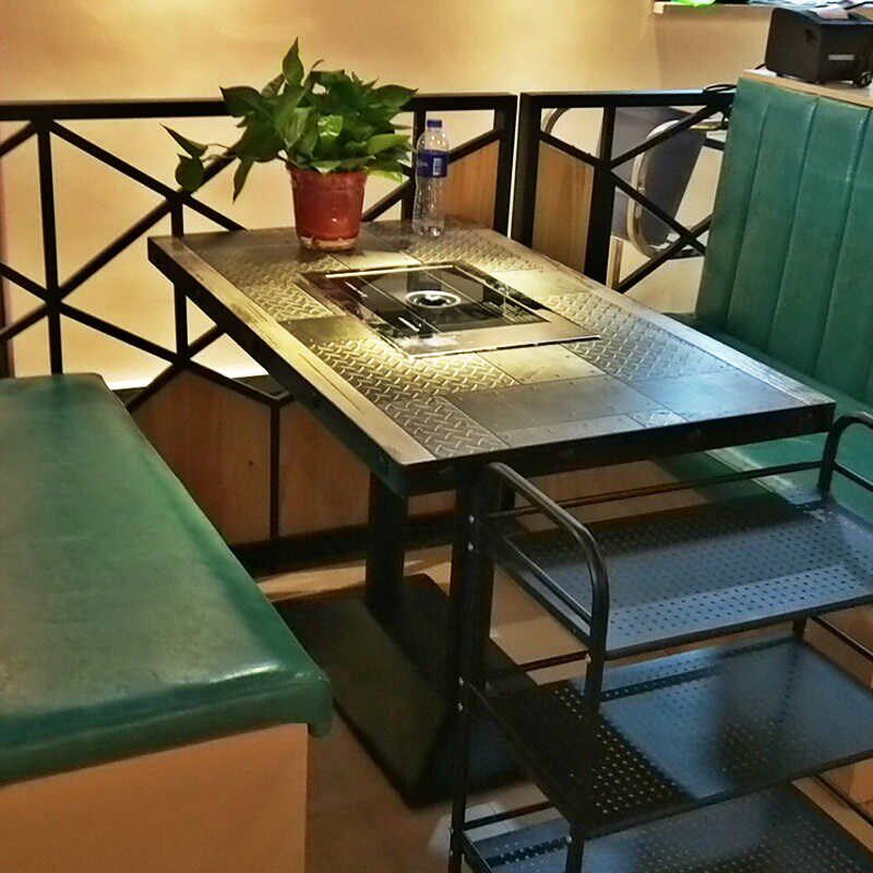 商用美式实木工业风屏风酒吧咖啡厅餐厅卡座沙发铁艺矮隔断墙格挡