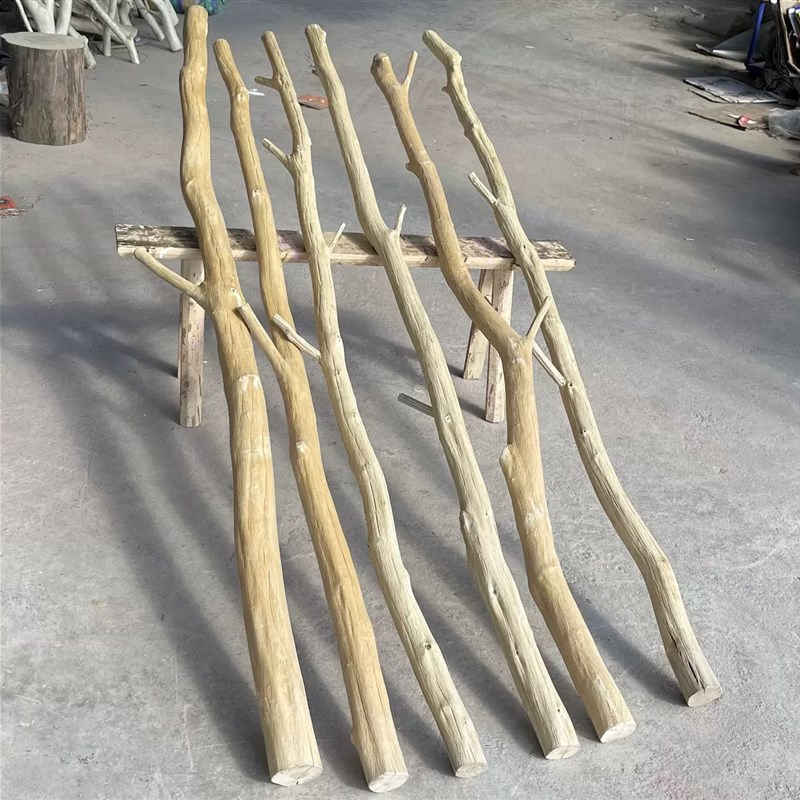 去皮枯木树干客厅摆件幼儿园环创搭配玄关屏风干树枝隔断装饰