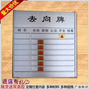 七7人去向牌办公室人员去向牌值班去向牌可更换单位值日牌定制做