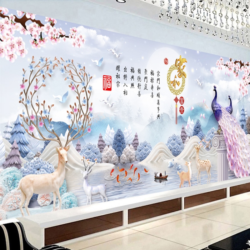电视背景墙壁纸现代简约8d立体影视墙布墙纸客厅装饰壁画大气壁布