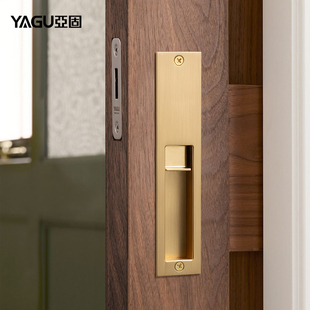 亚固移门锁隐形推拉钩锁木门隐形拉手浴室厨房木门衣柜内嵌暗拉手