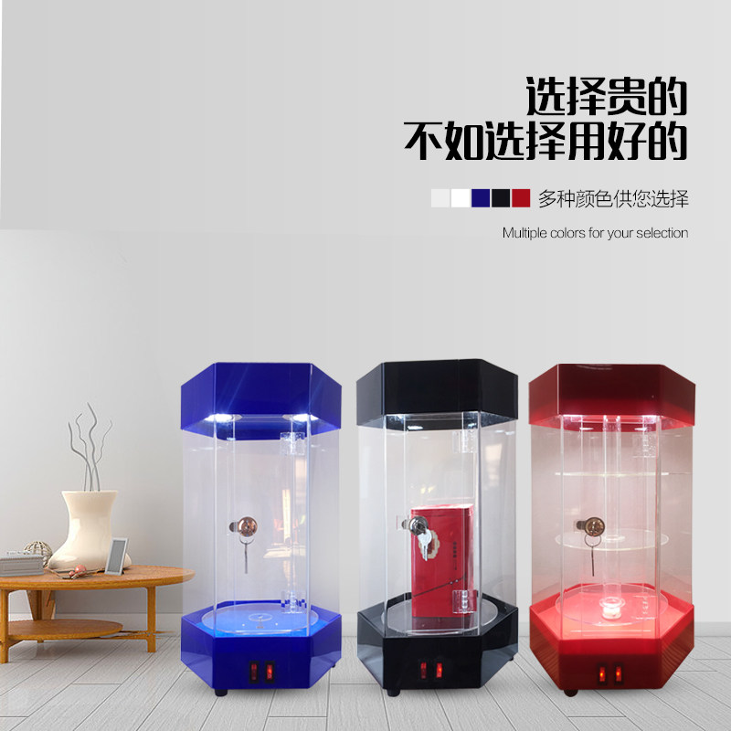 小型展示柜珠宝饰品礼品摆件手表手机旋转展架亚克力玻璃透明定制