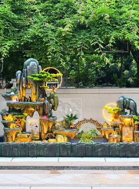 大型庭院假山流水喷泉风水轮阳台办公室摆件别墅户外花园鱼池造景