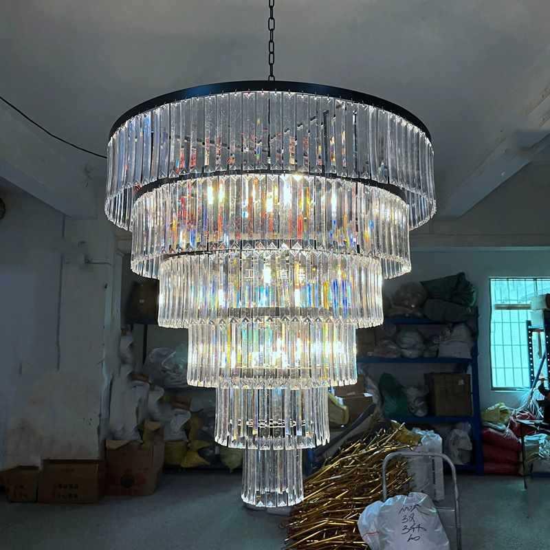 新款亚克力水晶冰条吊灯婚庆酒店宴会厅吊顶挂件舞台布置创意灯具