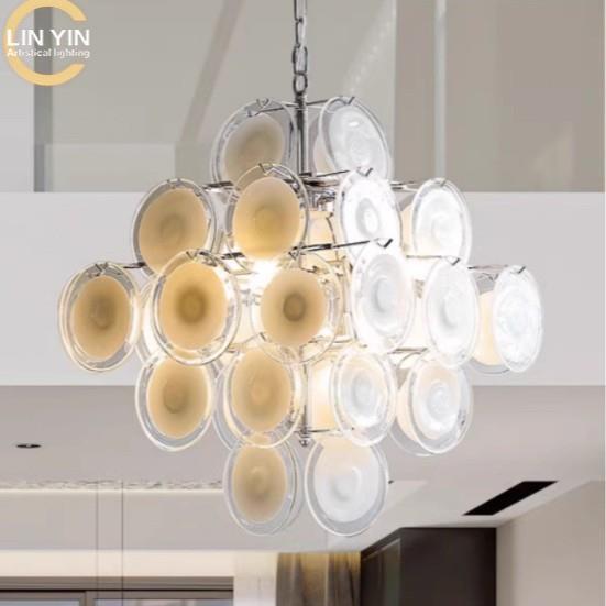 法式轻奢奶油风玻璃吊灯家装名宿酒店装修灯具餐厅客厅流行新吊灯