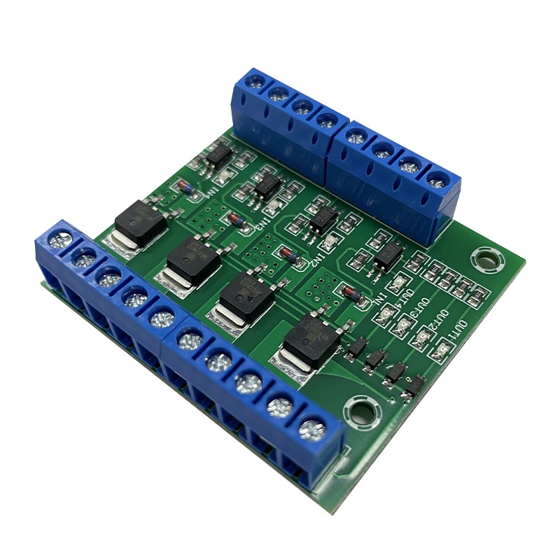 四路 mos管/场效电晶体模块放大电路板/驱动模块 4路光耦隔离 直