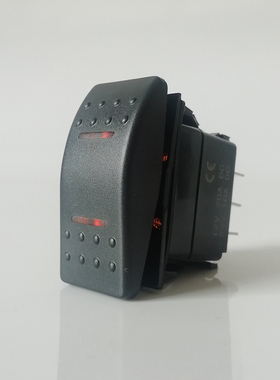 汽车改装开关三档自锁带灯12V24V通用房车船型翘板双黄光按键3挡