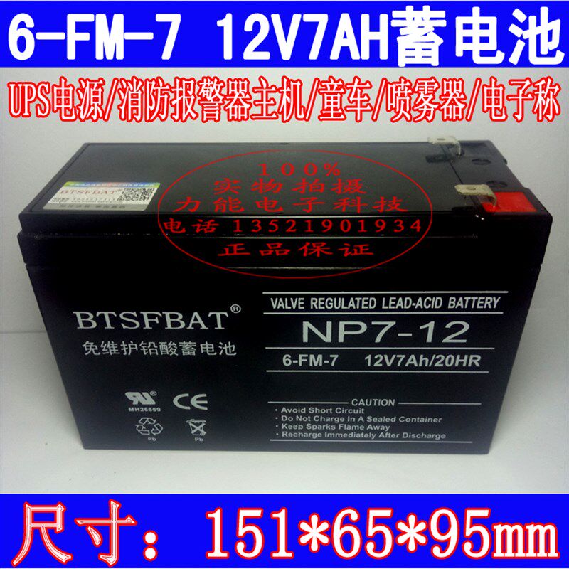 大容量地摊灯电瓶水泵蓄电池12V7AH7.5AH8AH电动车电瓶喷雾器6fm7