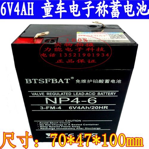 3-FM-4 6V4.0AH/20HR蓄电池  儿童电动车蓄电池遥控童车电瓶
