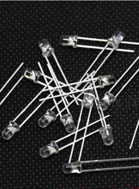 3MM LED 蓝色 白发蓝 发光二极管 白发兰色 短脚 (1000只/包27元)