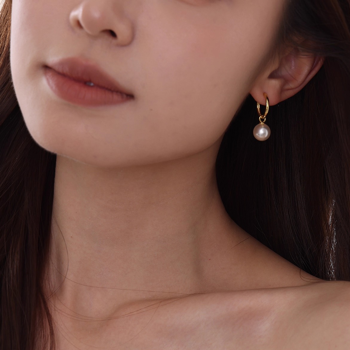 刘亦菲同款珍珠耳圈高级感耳饰